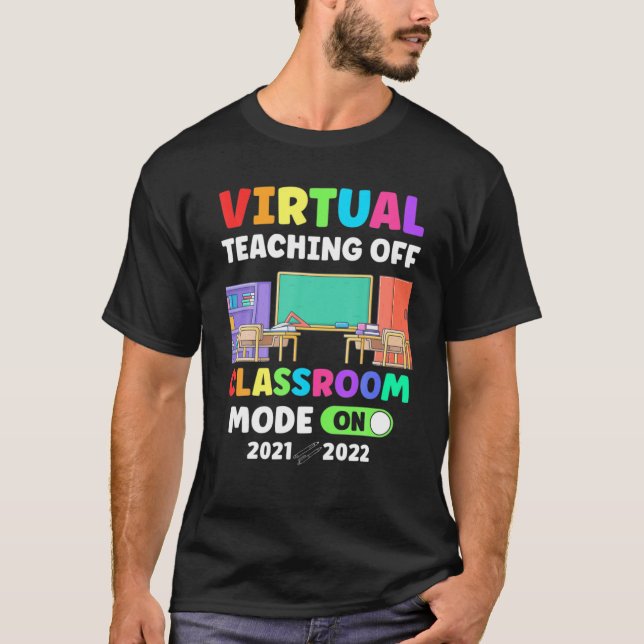 Camiseta De Volta Ao Ensino Virtual Escolar De Professores (Frente)