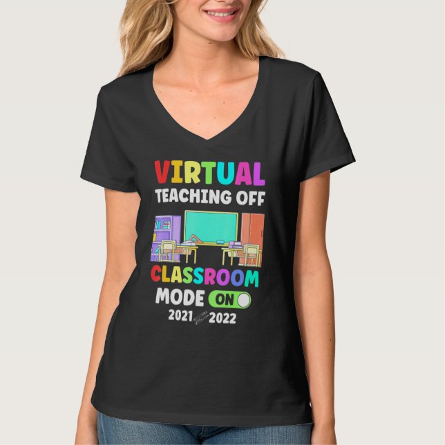 Camiseta De volta ao ensino virtual escolar do professor cl (Frente)