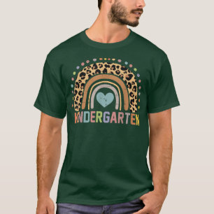 Camiseta De Volta Ao Jardim De Infância Rainbow Leopardo Te