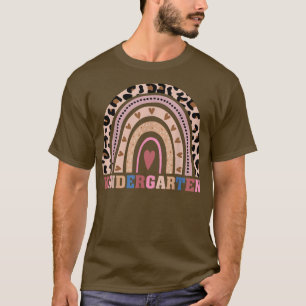 Camiseta De Volta Ao Jardim De Infância Rainbow Leopardo Te