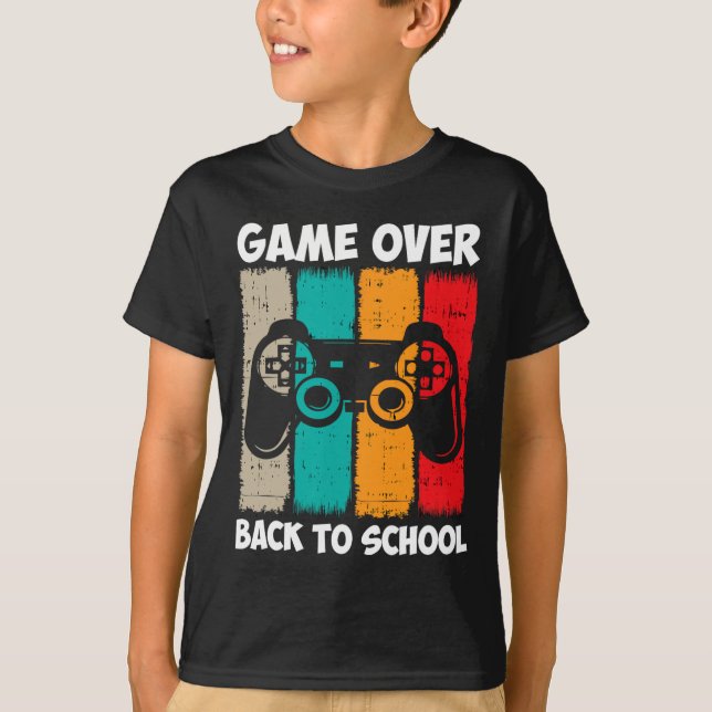 Camiseta De Volta Ao Jogo De Diversão Escolar Sobre Vídeo D (Frente)