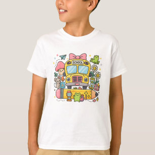 Camiseta De volta ao ônibus escolar Primeiro Dia da Escola