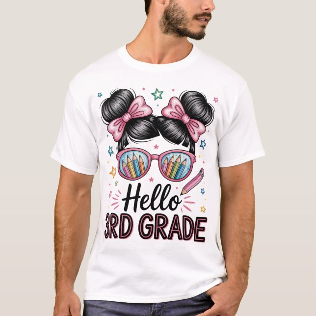 Camiseta De Volta Ao Professor De Arco De Coquetes Da Escol (Frente)