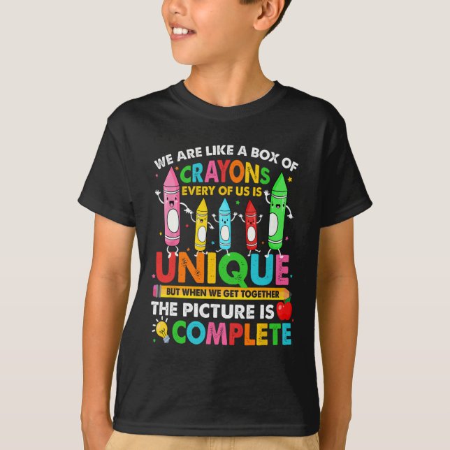 Camiseta De Volta Ao Professor, Somos Como Uma Caixa De Cra (Frente)