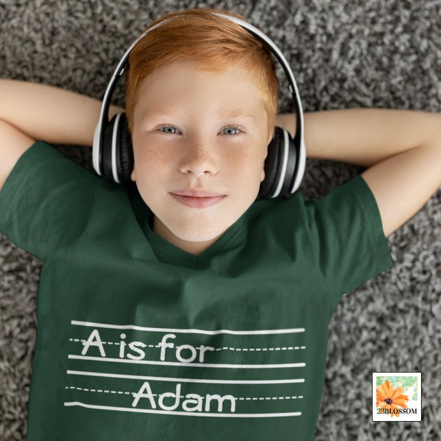 Camiseta de volta ao quadro escolar Personalizado Alfabeto (Criador carregado)