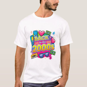 Camiseta De Volta aos Anos 2000 Festa Tema Design Retro Vin