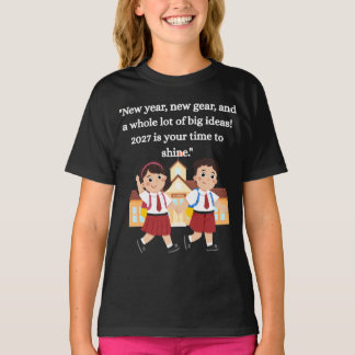 Camiseta De Volta às Aulas 2027 Motivação Infantil