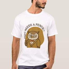 Camiseta De volta às aulas - coruja fofa - hoo precisa de u