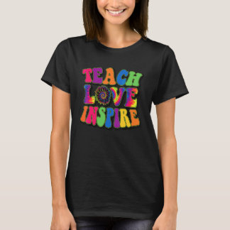 Camiseta De Volta às Aulas Ensine Amor Inspire Retro Profes