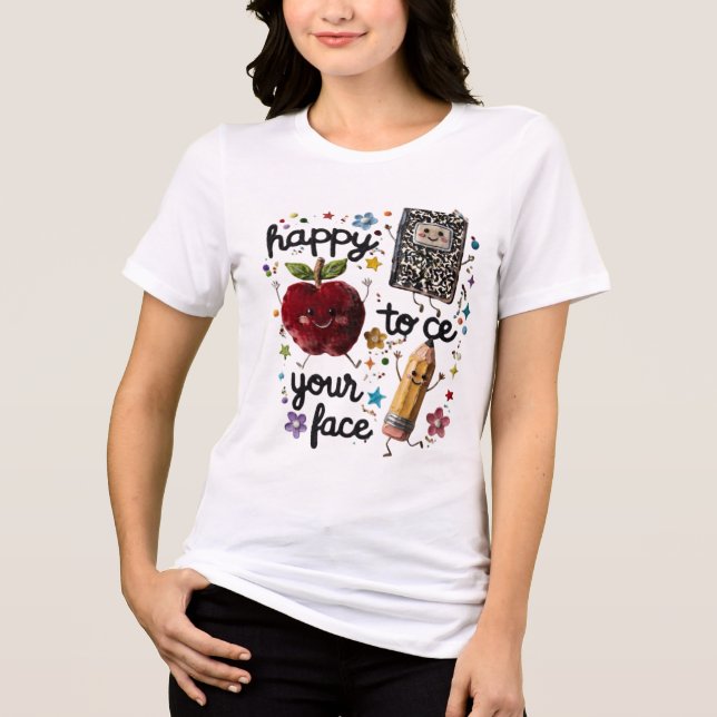 Camiseta de volta às aulas para professor fofo (Frente)