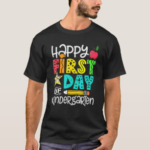Camiseta De Volta às Aulas Para Professores Feliz Primeiro 
