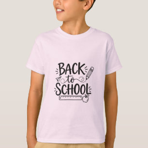 Camiseta De volta às compras mínimas da escola Lápis Régua
