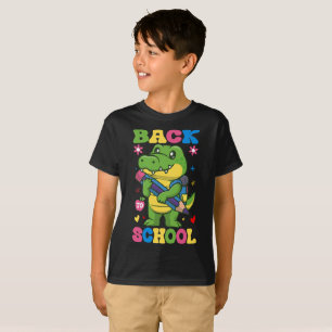 Camiseta De volta às Crianças do Dinossauro da Escola T-R