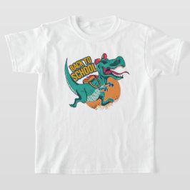 Camiseta De volta às crianças do dinossauro escolar