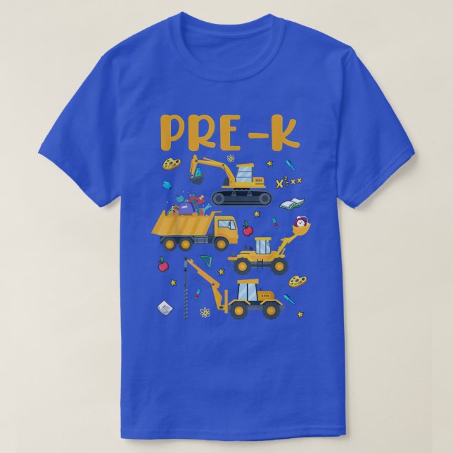 Camiseta De Volta Às Escolas Crianças De Construção De Cami (Frente do Design)
