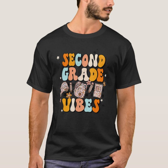 Camiseta De Volta Às Escolas De 2º Grau Vibes De segundo (Frente)