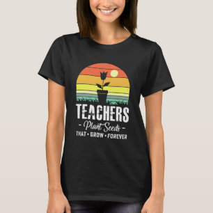Camiseta De volta às professoras da escola plantam sementes