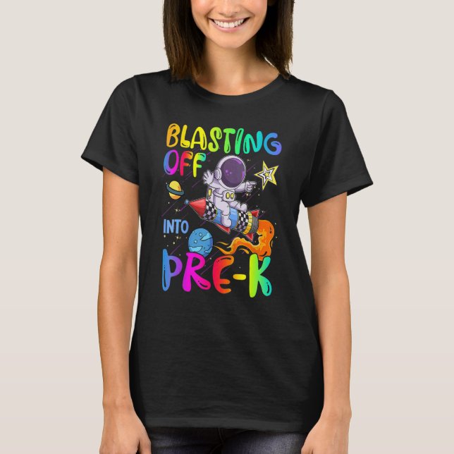 Camiseta De Volta Para A Escola Indo Para O Astronauta Pré  (Frente)