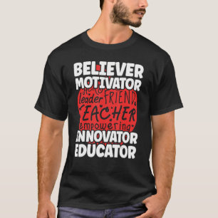 Camiseta De Volta Para Educador Inovador De Crenças Na Esco