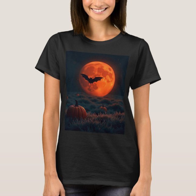 Camiseta 🌙 de Wallpaper de Bat de Halloween minimalista (Frente)