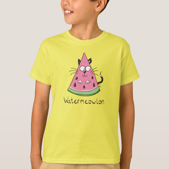 Camiseta de Watermelon Cat Engraçado (Frente)