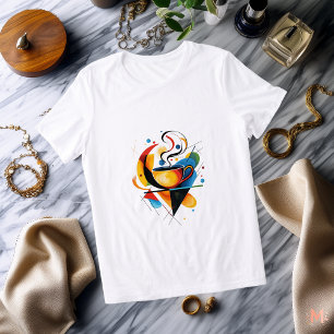 Camiseta de Xícara de Café Abstrata Arte Colorid