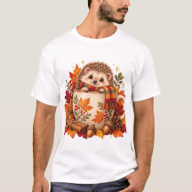 Camiseta de Xícara de Café de Ourico do Outono Aco