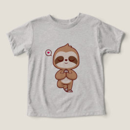 Camiseta de Yoga de Meditação de Preguiça Fofa | A