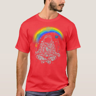 Camiseta de Yoga Vermelha, astronauta