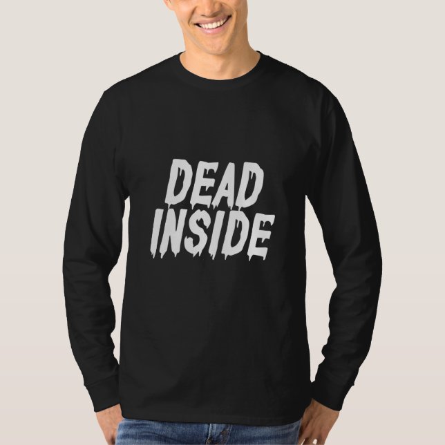 Camiseta Dead Inside Ironic Skeleton Ghost Dark Sunshine Dr (Frente)