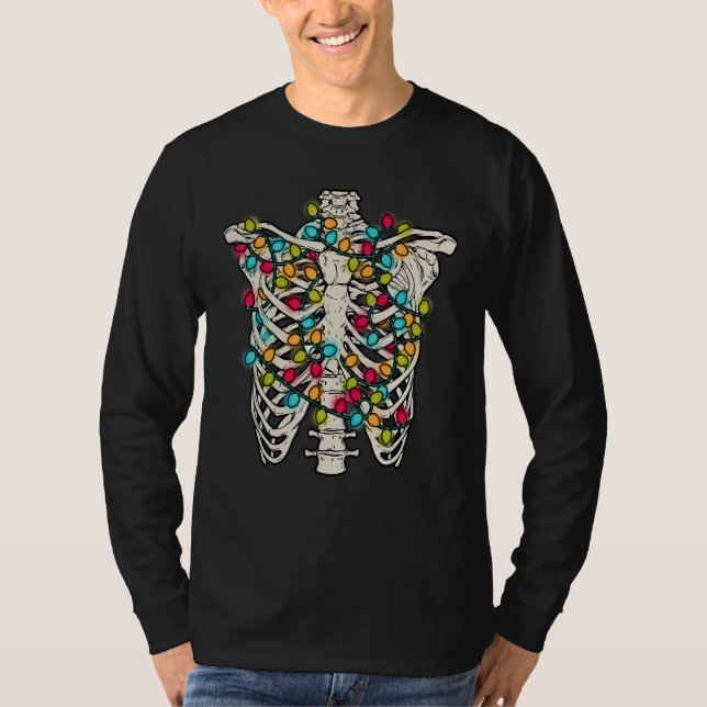 Camiseta Dead Inside, Jolly AF, Funny Xmas Skeleton, Retro  (Frente)