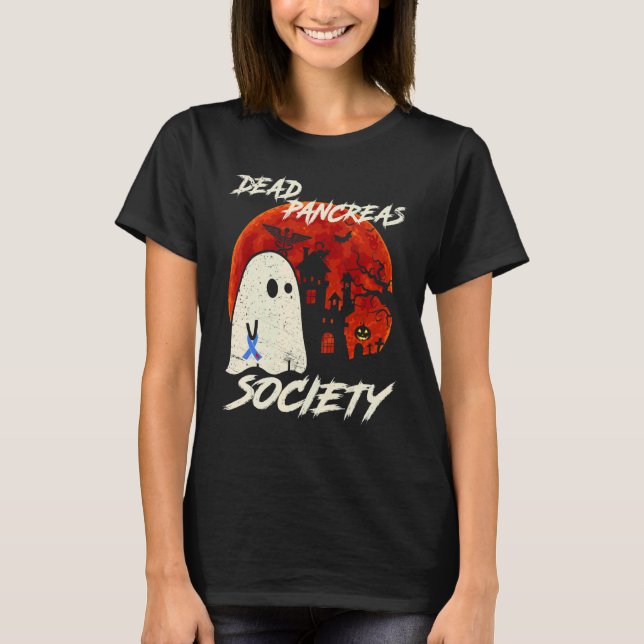 Camiseta Dead Pancreas Society Ghost Diabetes Awareness Hal (Frente)