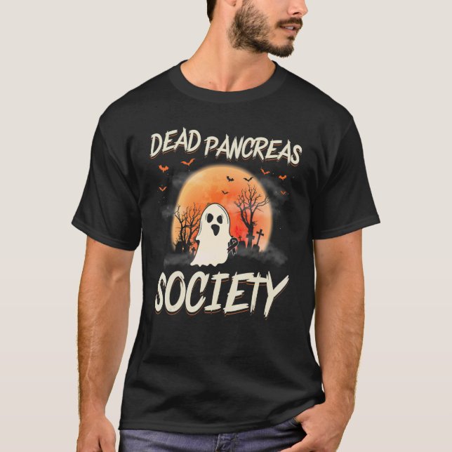 Camiseta Dead Pancreas Society Ghost Diabetes Awareness Hal (Frente)
