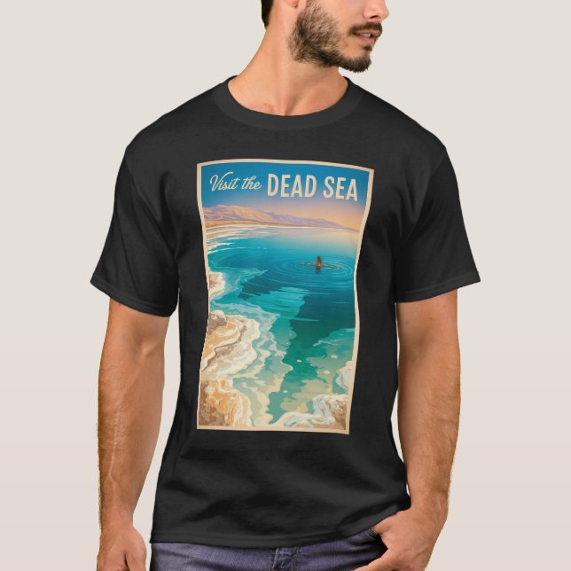 Camiseta Dead Sea Illustration Travel Art Vintage (Frente)