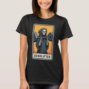 Camiseta Deadlifter Grim Reaper Levantando Pesos Gym Hallow