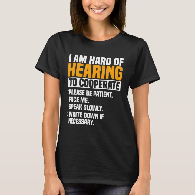 Camiseta Deaf Awareness Hearing Aid Implant ASL Cooperate P (Frente)