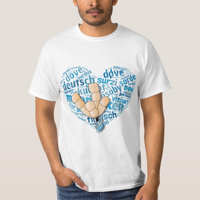 Camiseta Deaf-Hand - Liebe-Herz (Frente)