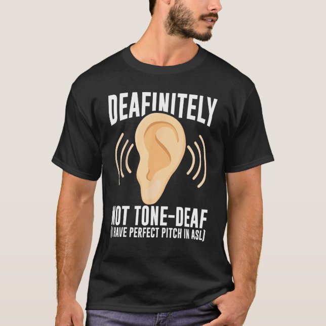 Camiseta Deaf Pride Awareness ASL Sign Language Deafinitely (Frente)