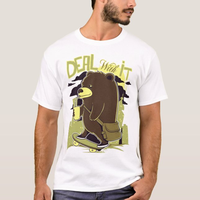 Camiseta Deal With It Bear T-Shirt (Frente)