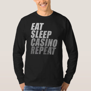 Camiseta Dealer de Poker Repetitivo do Casino de Sono