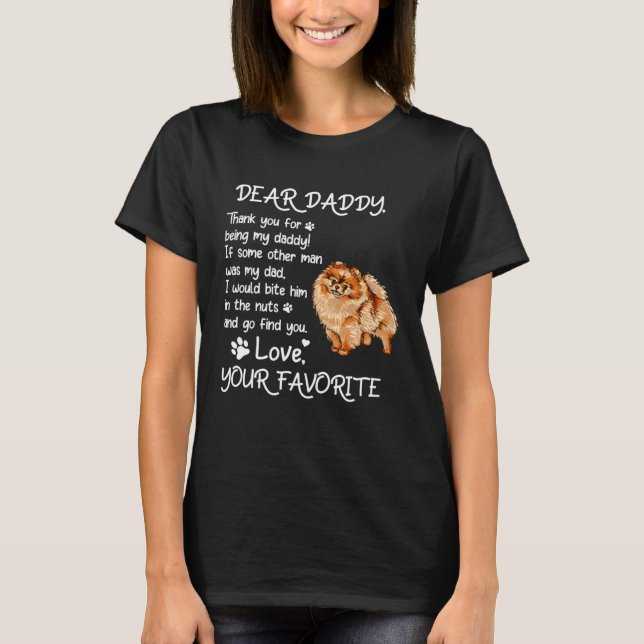 Camiseta Dear Daddy Pomeranian Dog Dad Father s Day (Frente)