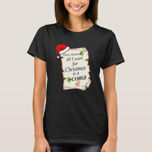 Camiseta Dear Santa All I Want Is A Corgi Dog For Christmas