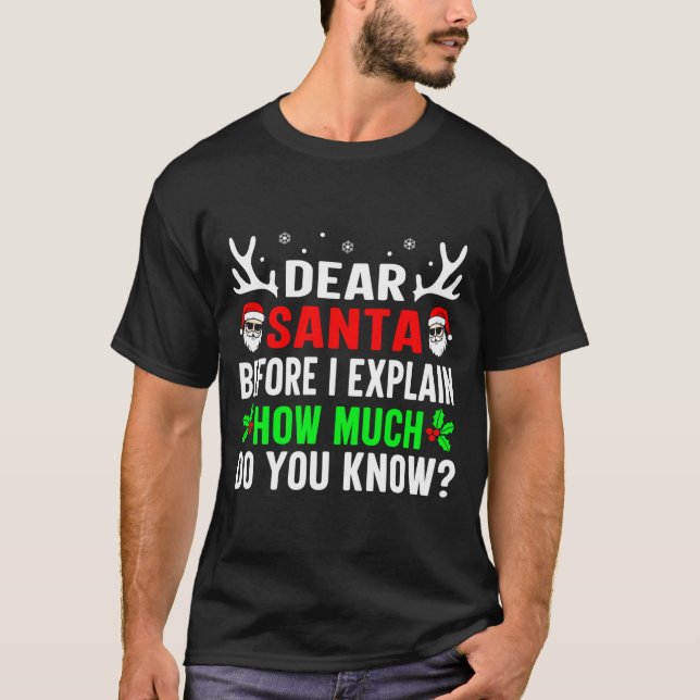 Camiseta Dear Santa Before I Can Explain How Much Do You  (Frente)