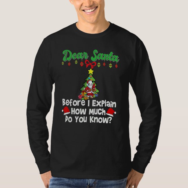 Camiseta Dear Santa Before I Explain How Much Do You Know_1 (Frente)