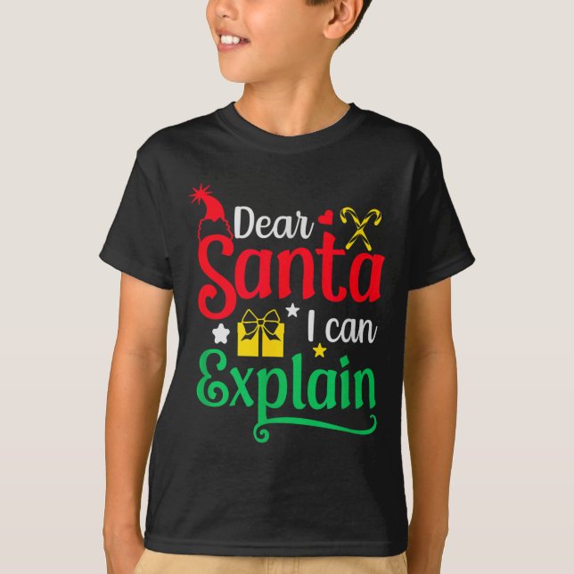 Camiseta Dear Santa I Can Explain Funny Christmas  (Frente)