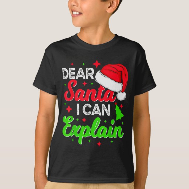 Camiseta Dear Santa I Can Explain Funny Christmas Joke Sant (Frente)