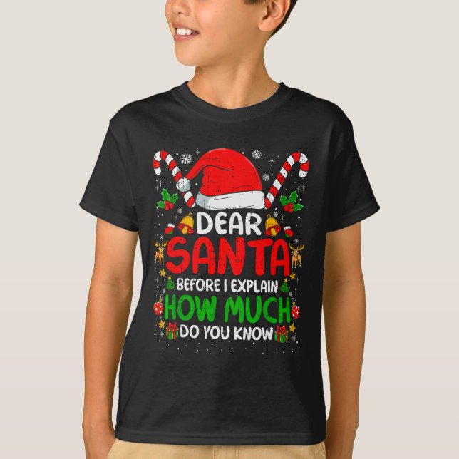 Camiseta Dear Santa I Can Explain Funny Christmas Shirts Ki (Frente)
