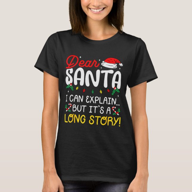 Camiseta Dear Santa I Can Explain Pajamas Family Matching C (Frente)
