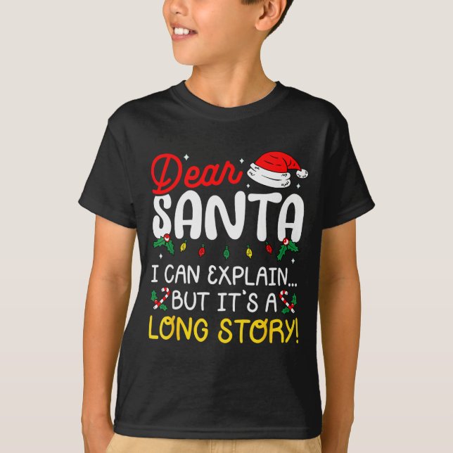 Camiseta Dear Santa I Can Explain Pajamas Family Matching C (Frente)