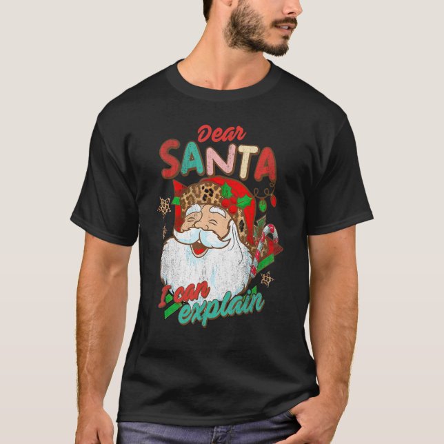 Camiseta Dear Santa I Can Explain Retro Christmas Tis the S (Frente)